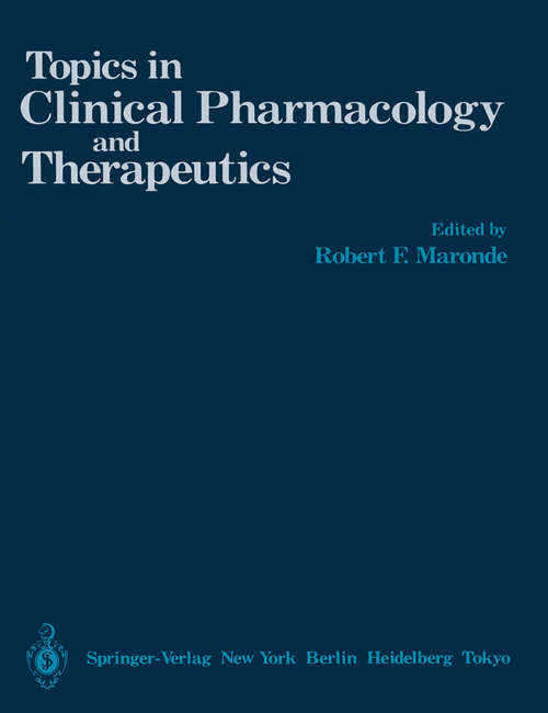 Book cover of Topics in Clinical Pharmacology and Therapeutics (1986)
