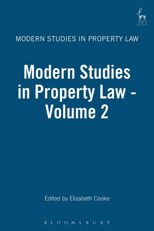 Book cover of Modern Studies in Property Law - Volume 2 (Modern Studies in Property Law)