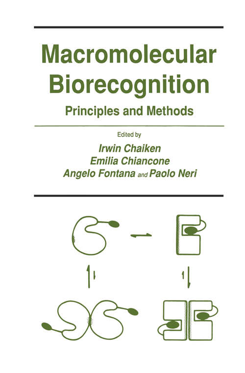 Book cover of Macromolecular Biorecognition: Principles and Methods (1987) (Experimental Biology and Medicine #19)