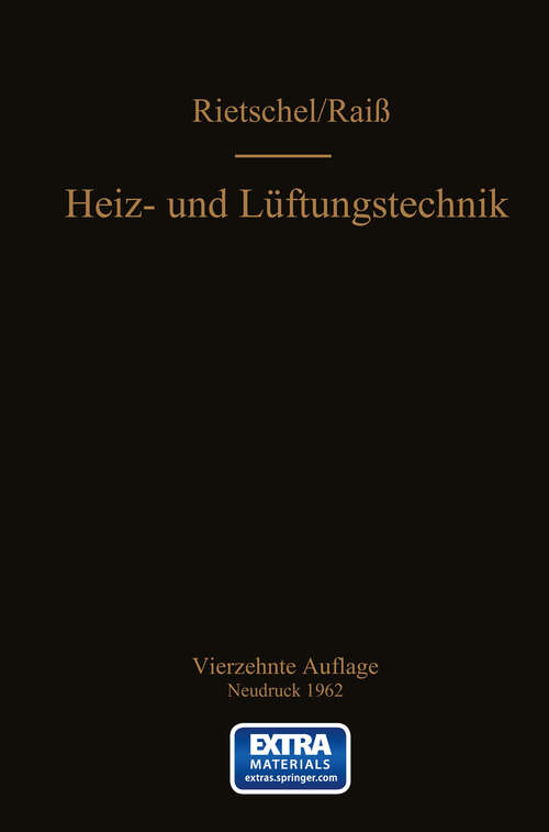 Book cover of H. Rietschels Lehrbuch der Heiz- und Lüftungstechnik (14. Aufl. 1960)