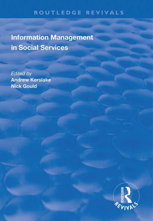 Book cover of Information Management in Social Services (Routledge Revivals)