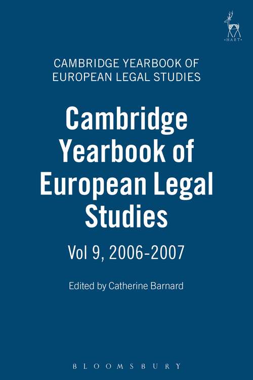 Book cover of Cambridge Yearbook of European Legal Studies, Vol 9, 2006-2007 (Cambridge Yearbook of European Legal Studies)