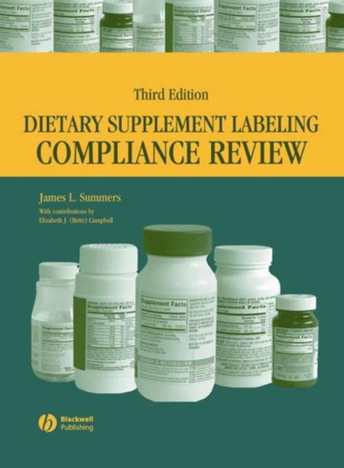 Book cover of Dietary Supplement Labeling Compliance Review (3)