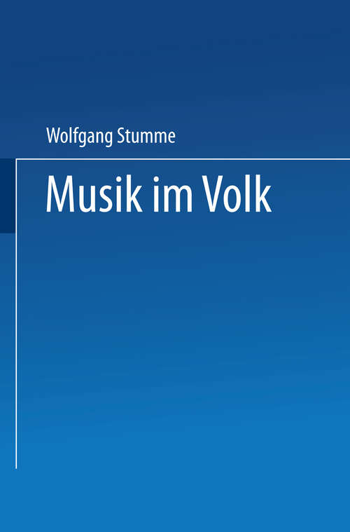 Book cover of Musik im Volk (1939)