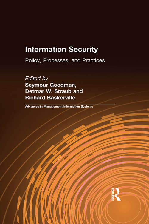 Book cover of Information Security: Policy, Processes, and Practices (Advances In Information Security Ser. #42)