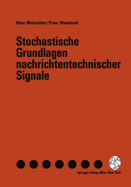 Book cover of Stochastische Grundlagen nachrichtentechnischer Signale (1991)