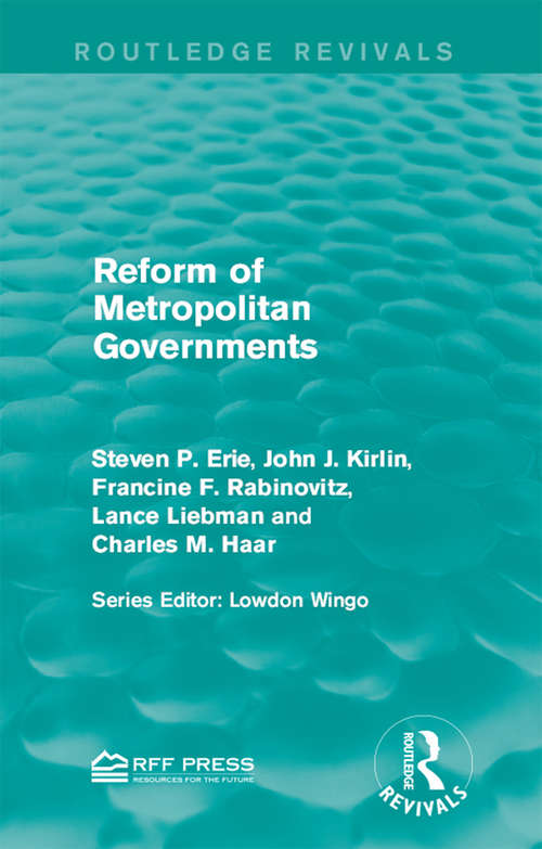 Book cover of Reform of Metropolitan Governments (Routledge Revivals)