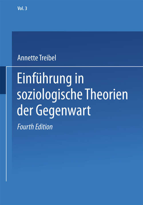 Book cover of Einführung in soziologische Theorien der Gegenwart (4. Aufl. 1997) (Universitätstaschenbücher #3)