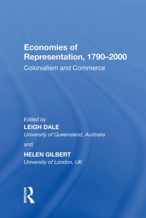 Book cover of Economies of Representation, 1790�000: Colonialism and Commerce