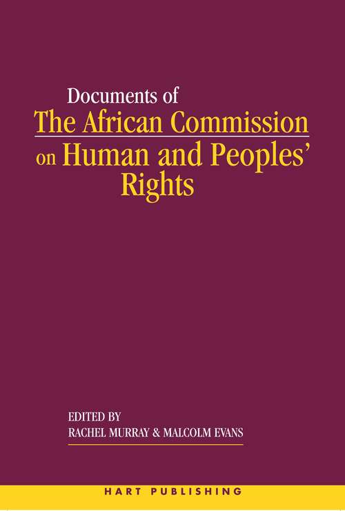 Book cover of The African Commission on Human and Peoples' Rights and International Law: '