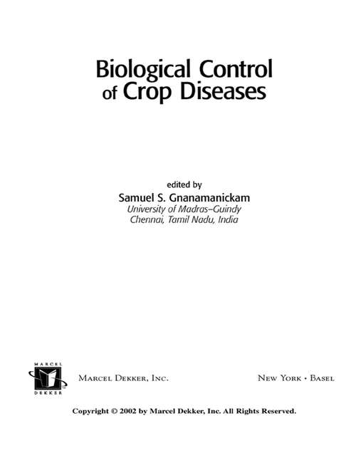 Book cover of Biological Control of Crop Diseases