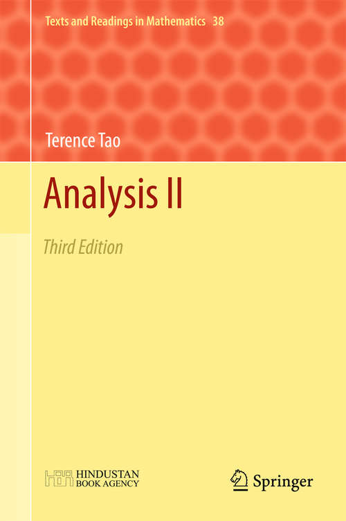 Book cover of Analysis II: Third Edition (1st ed. 2016) (Texts and Readings in Mathematics #38)