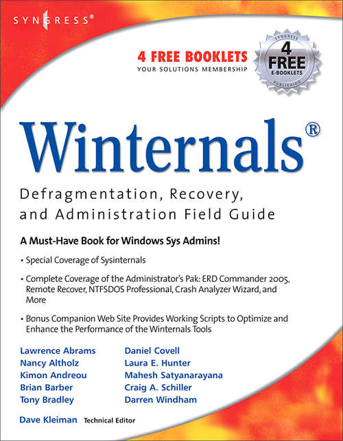 Book cover of Winternals Defragmentation, Recovery, and Administration Field Guide