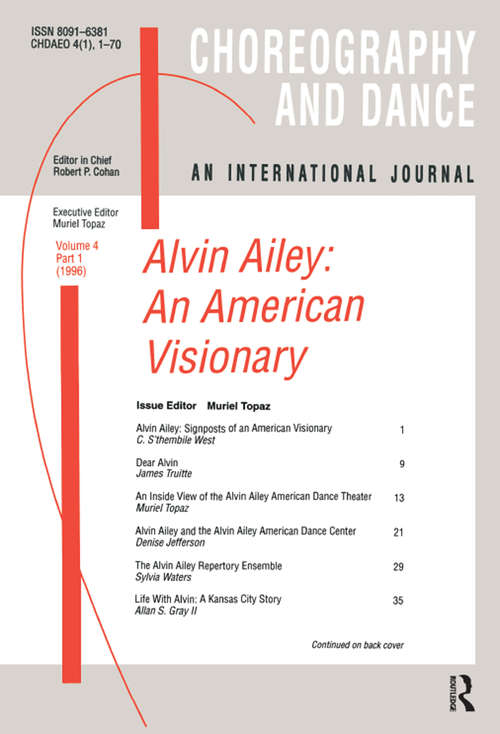 Book cover of Alvin Ailey: An American Visionary (Choreography and Dance Studies Series)