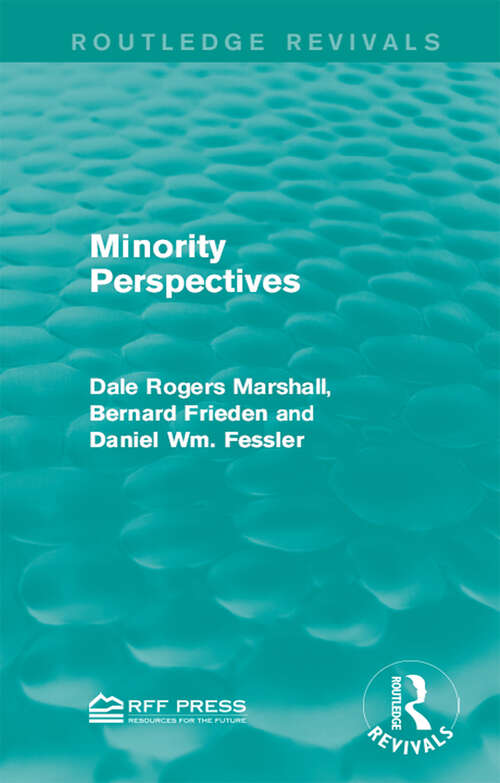 Book cover of Minority Perspectives (Routledge Revivals)