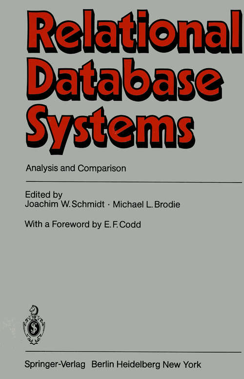 Book cover of Relational Database Systems: Analysis and Comparison (1983)
