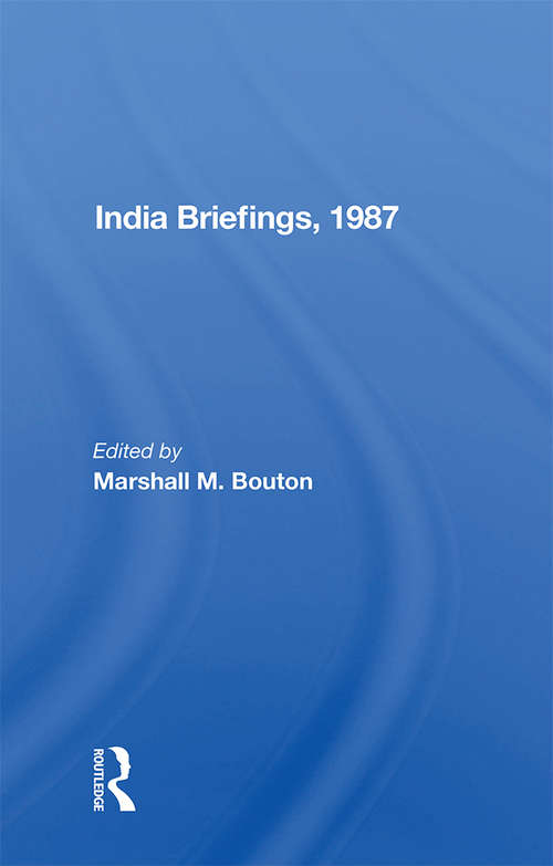 Book cover of India Briefing, 1987