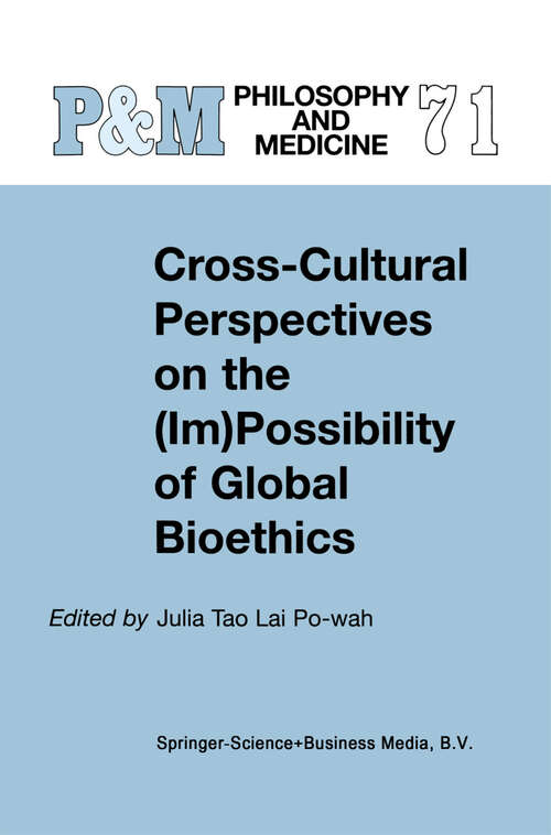 Book cover of Cross-Cultural Perspectives on the (2002) (Philosophy and Medicine #71)