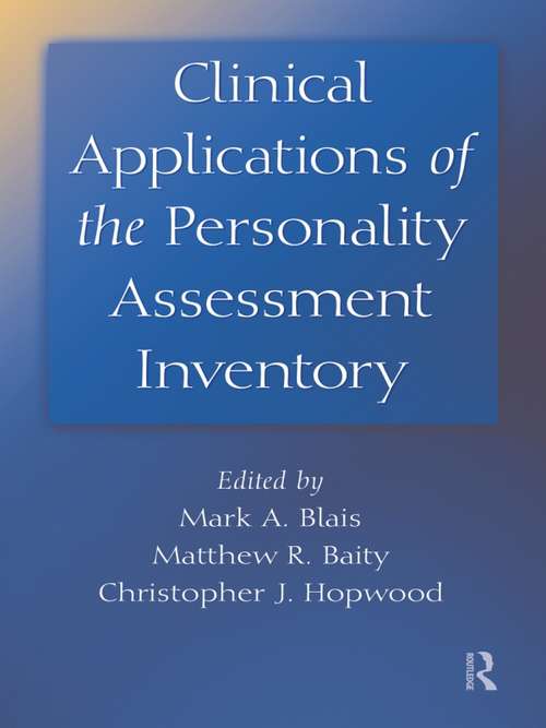 Book cover of Clinical Applications of the Personality Assessment Inventory