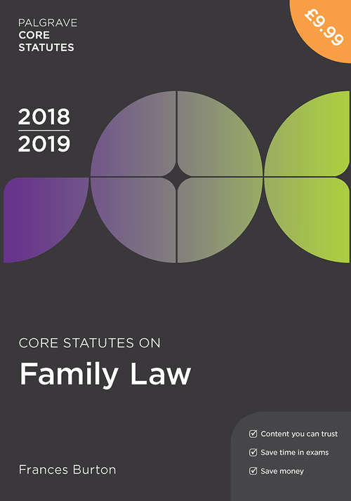 Book cover of Core Statutes on Family Law 2018-19 (Palgrave Core Statutes)