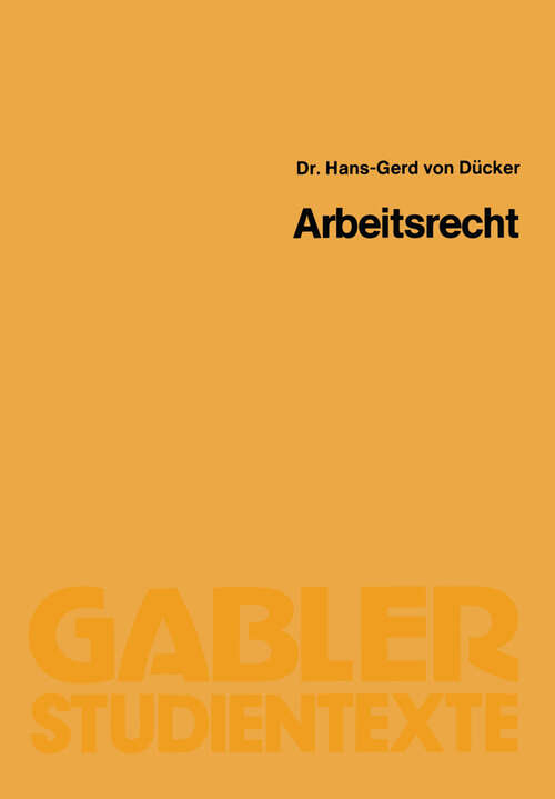 Book cover of Arbeitsrecht (1983)