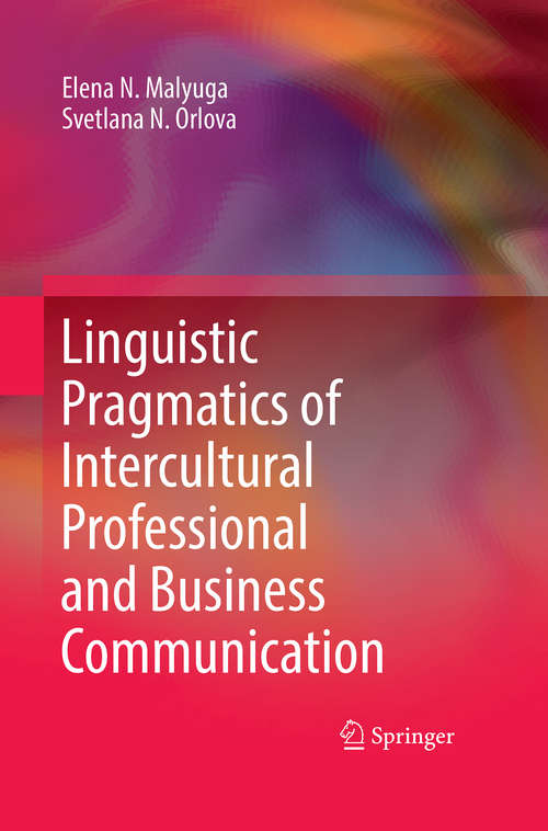 Book cover of Linguistic Pragmatics of Intercultural Professional and Business Communication