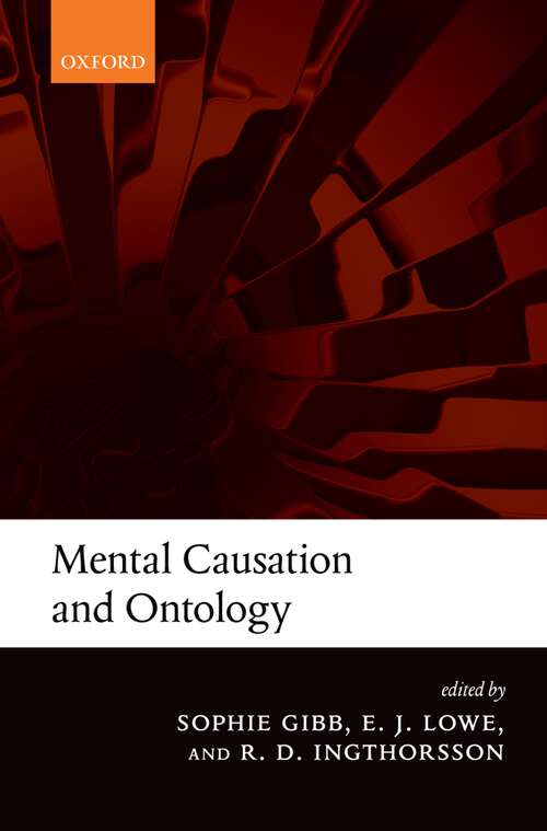 Book cover of Mental Causation And Ontology