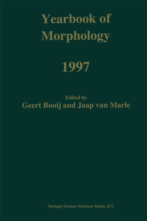 Book cover of Yearbook of Morphology 1997 (1998) (Yearbook of Morphology)