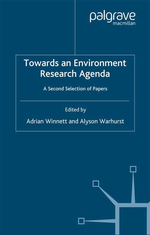 Book cover of Towards an Environment Research Agenda: A Second Selection of Papers (2003)