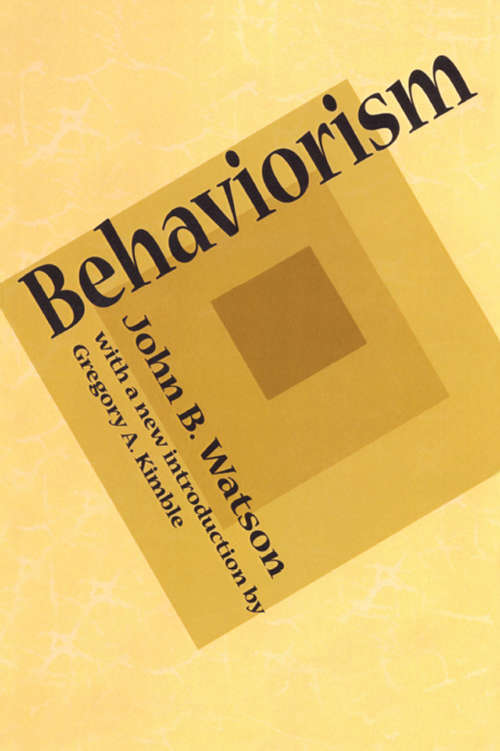 Book cover of Behaviorism