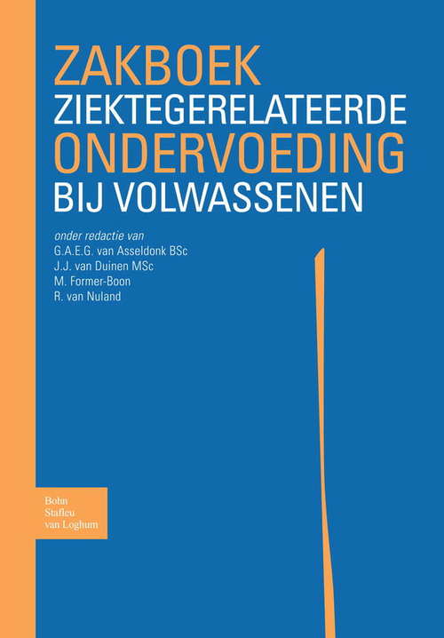 Book cover of Zakboek ziektegerelateerde ondervoeding bij volwassenen (2007)