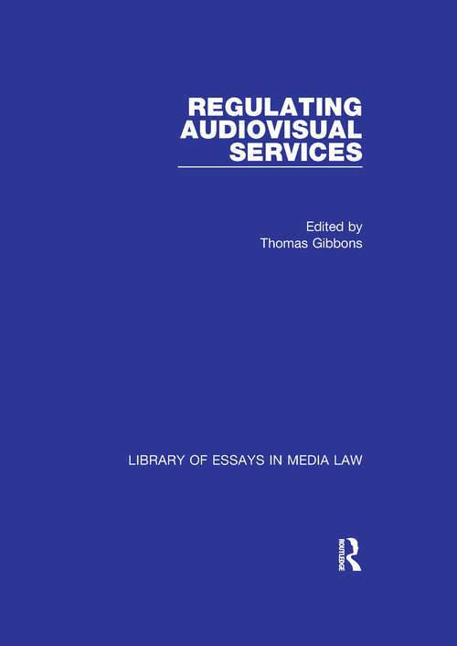 Book cover of Regulating Audiovisual Services