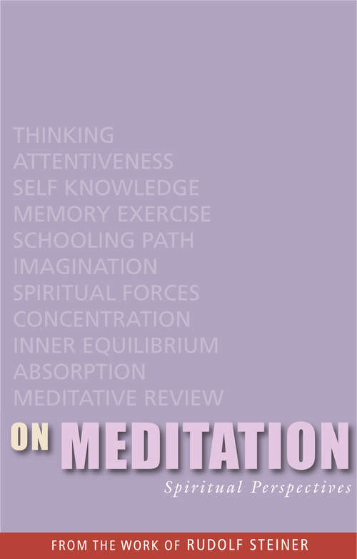 Book cover of On Meditation: Spiritual Perspectives