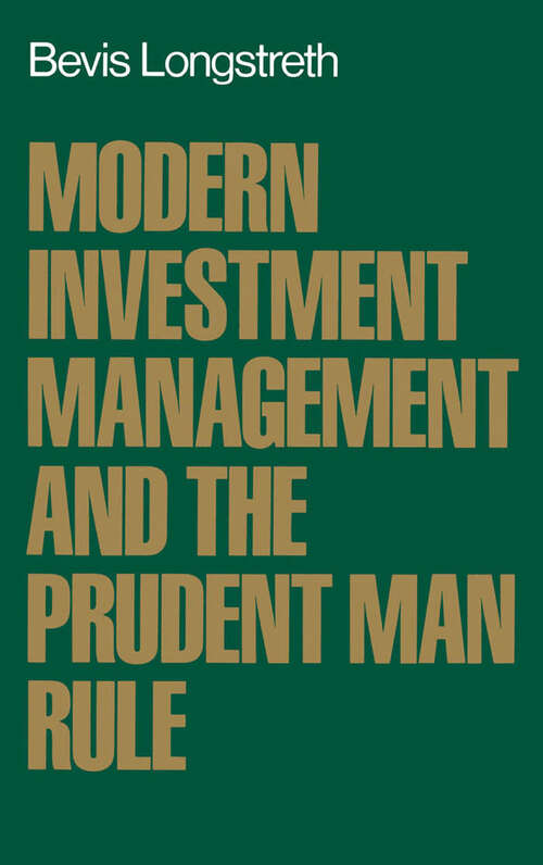 Book cover of Modern Investment Management and the Prudent Man Rule