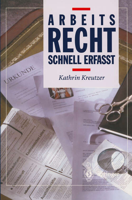 Book cover of Arbeitsrecht: Schnell erfaßt (1995) (Recht - schnell erfasst)