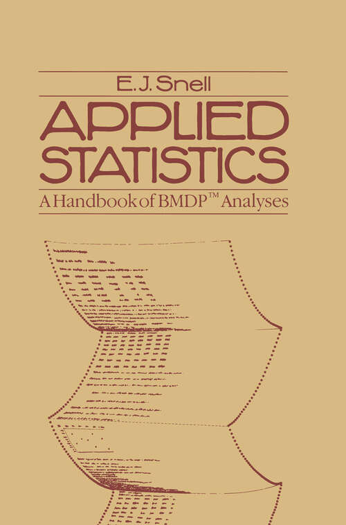 Book cover of Applied Statistics: A Handbook of BMDP™ Analyses (1987)
