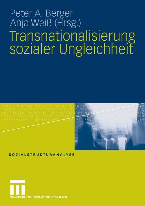 Book cover of Transnationalisierung sozialer Ungleichheit (2008) (Sozialstrukturanalyse)