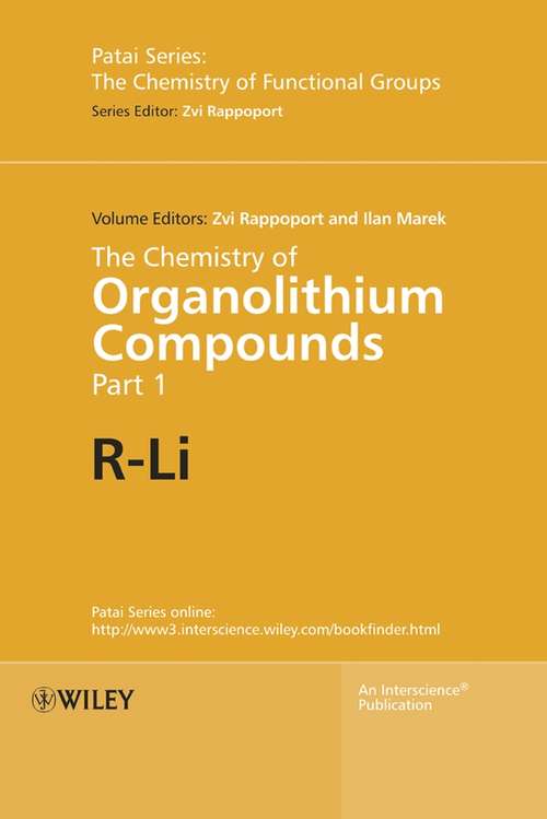 Book cover of The Chemistry of Organolithium Compounds (Patai's Chemistry of Functional Groups)