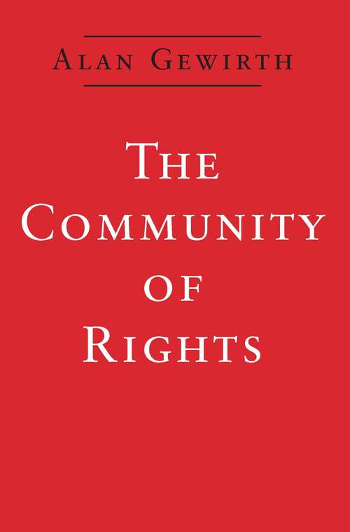 Book cover of The Community of Rights