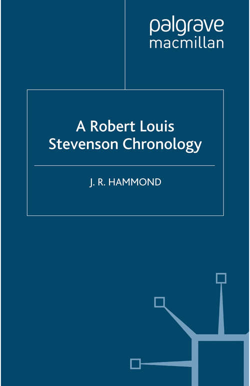 Book cover of A Robert Louis Stevenson Chronology (1997) (Author Chronologies Series)