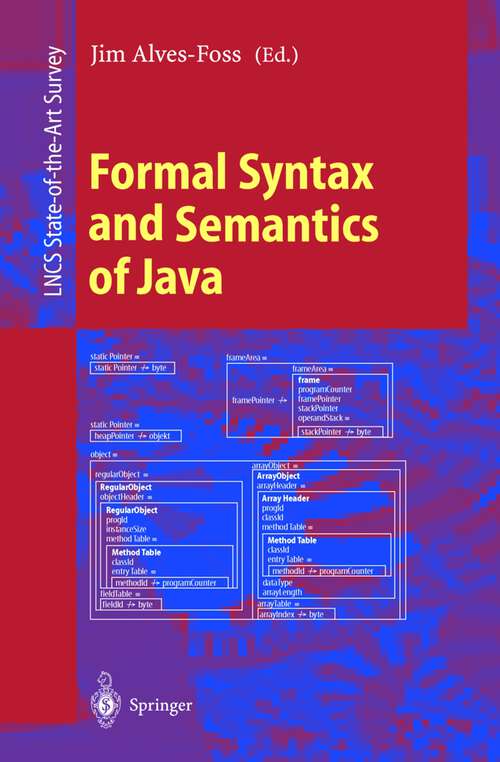 Book cover of Formal Syntax and Semantics of Java (1999) (Lecture Notes in Computer Science #1523)