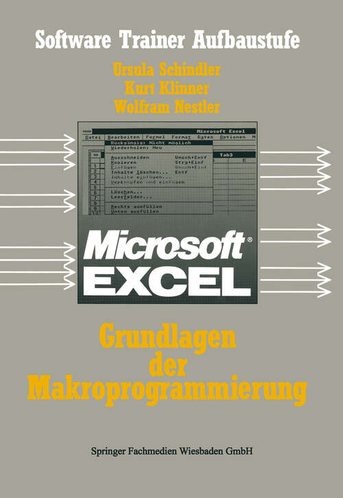 Book cover of Excel-Grundlagen der Makroprogrammierung (1989) (Software Trainer: Grundstufe)