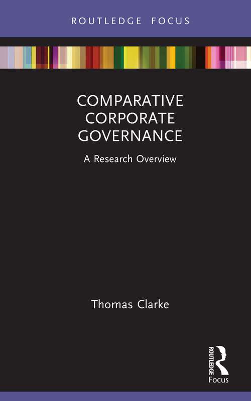 Book cover of Comparative Corporate Governance: A Research Overview (State of the Art in Business Research)