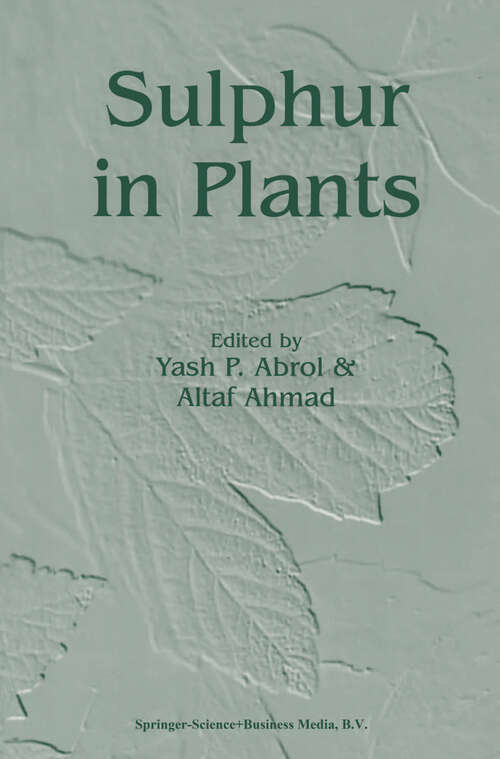 Book cover of Sulphur in Plants (2003)