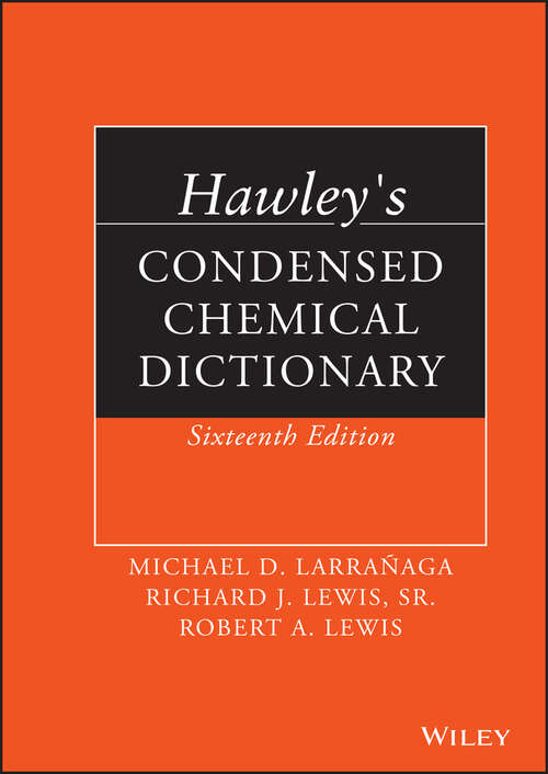 Book cover of Hawley's Condensed Chemical Dictionary (16)