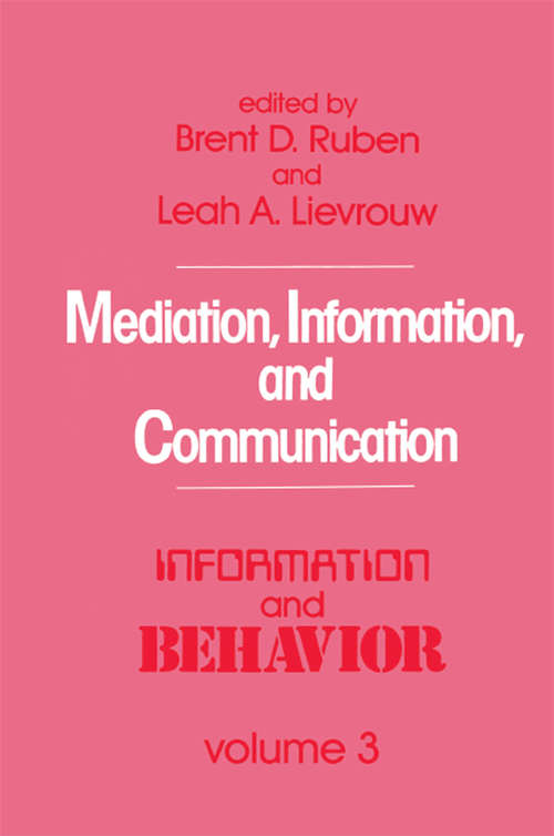 Book cover of Mediation, Information, and Communication