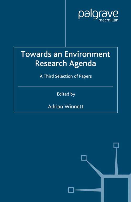 Book cover of Towards an Environment Research Agenda: A Third Selection of Papers (2004)