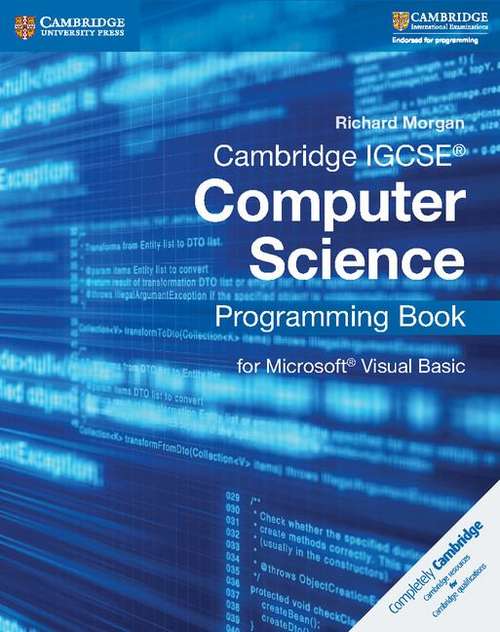 Book cover of Cambridge IGCSE Computer Science: Programming Book for Microsoft Visual Basic (PDF)