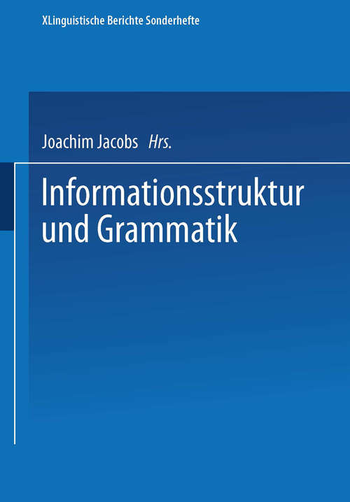 Book cover of Informationsstruktur und Grammatik (1992) (Linguistische Berichte Sonderhefte #4)