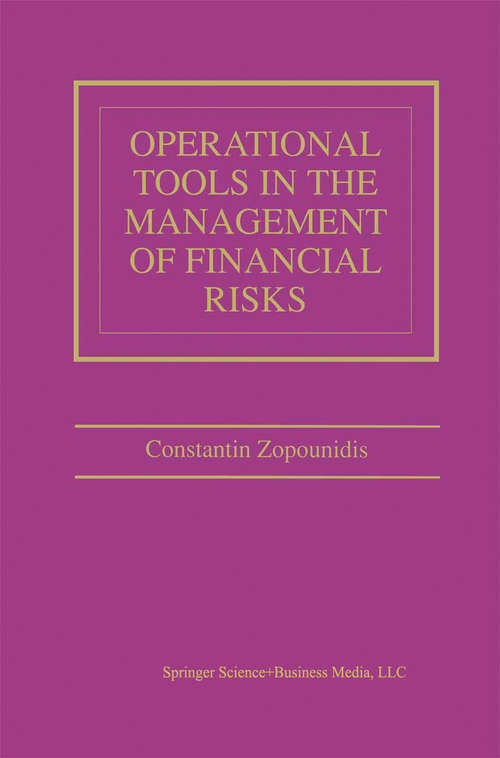 Book cover of Operational Tools in the Management of Financial Risks (1998)